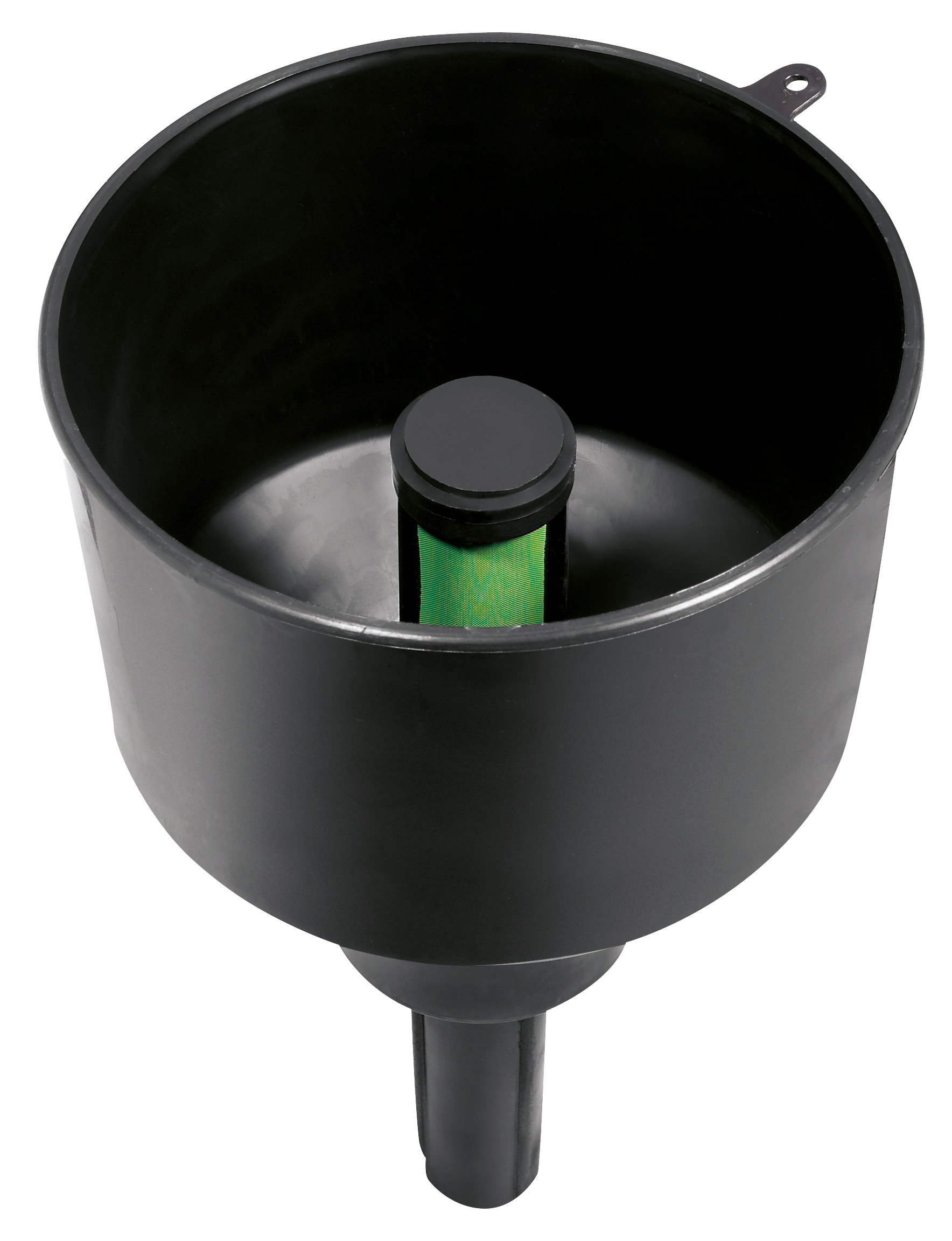 Trichter mit Wasserabscheider und Filter F15C, Schneid-/Trichter, Klarer Trichter, Grün-Schlitz, Stempel-/Auslaufgriff, Gehäuse aus Kunststoff