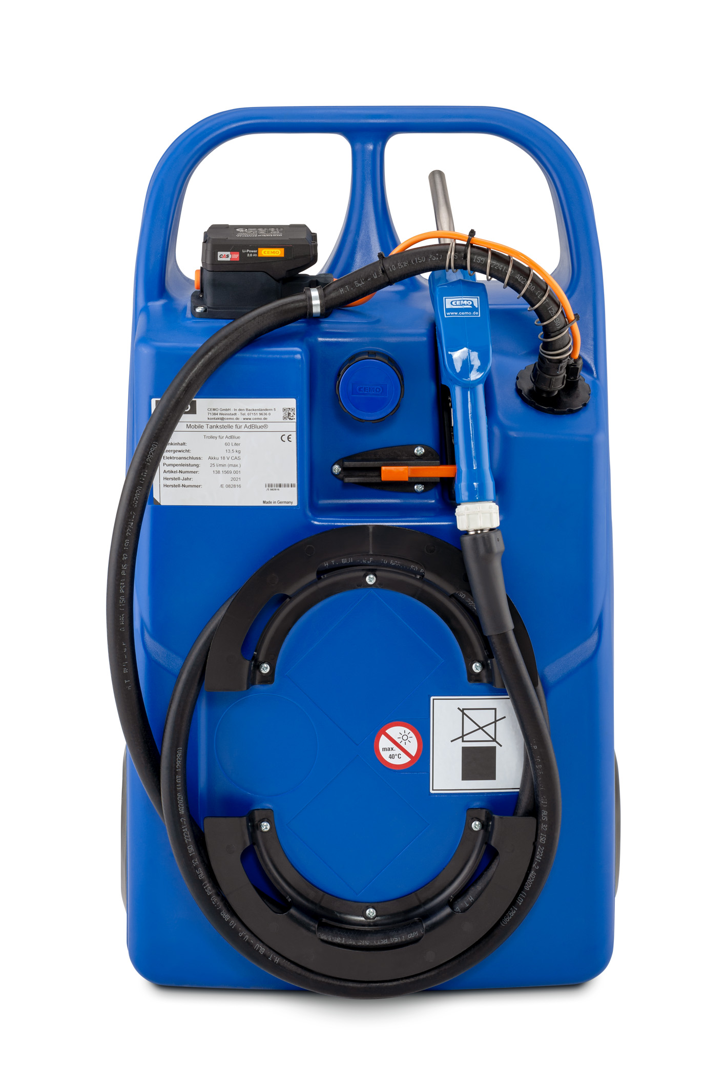 11599_03_Trolley_60L_CASAkku_2021-06 Trolley für AdBlue® (AUS32) mit Pumpe und CAS-Akkusystem | Ladegerät – 60 Liter
