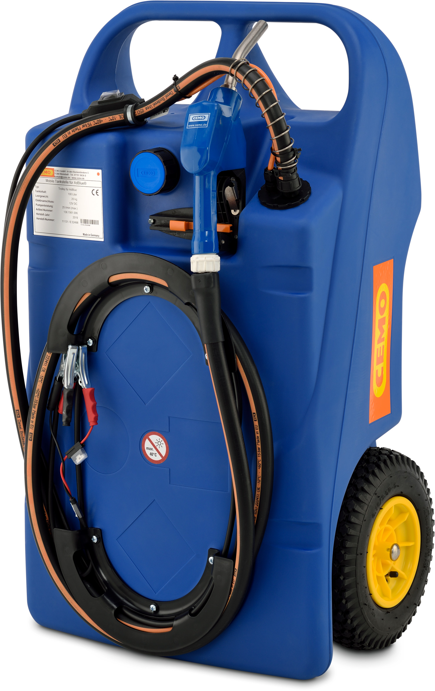 Beispiel Trolley für AdBlue® (AUS32) 100 Liter mit Elektropumpe CENTRI SP30