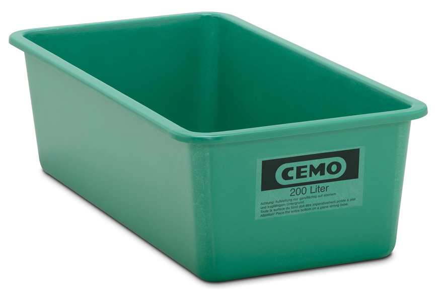 1143 Rechteckbehälter aus GFK 200 Liter flach grün