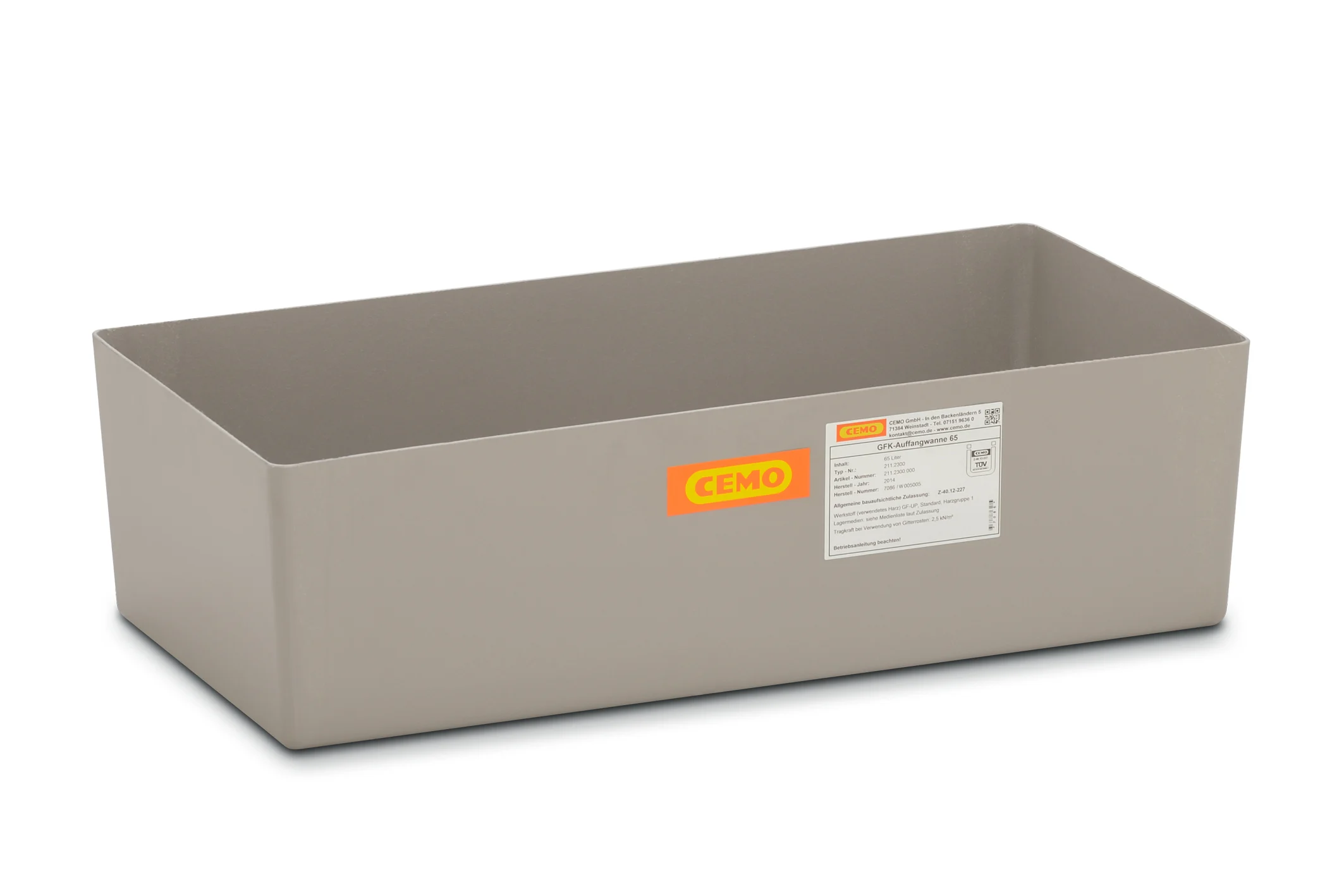 GFK Auffangwanne 65 ohne Gitterrost GFK Auffangwanne 65 ohne Gitterrost