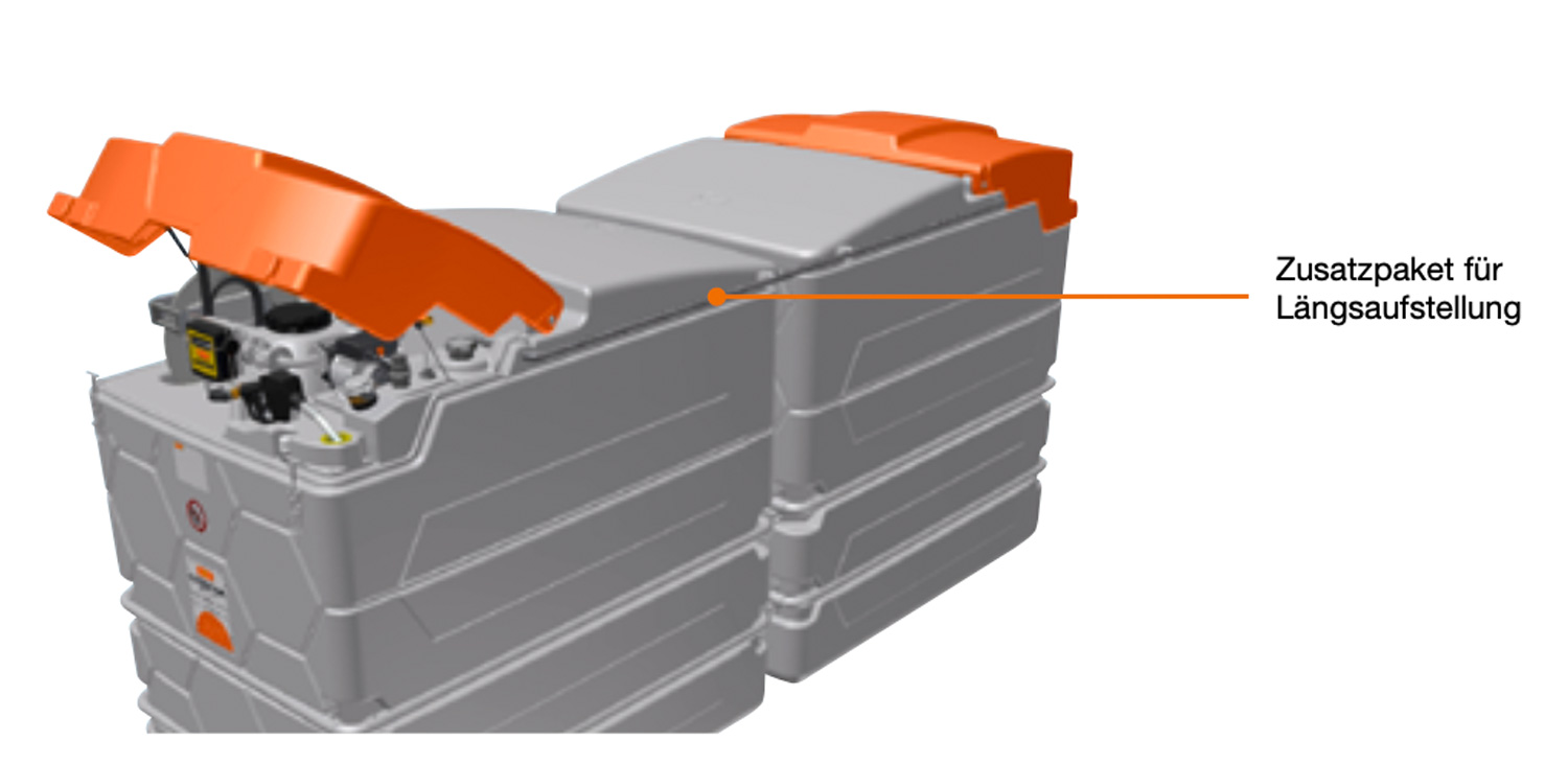 Zusatzpaket für Längsaufstellung CUBE-Dieseltank