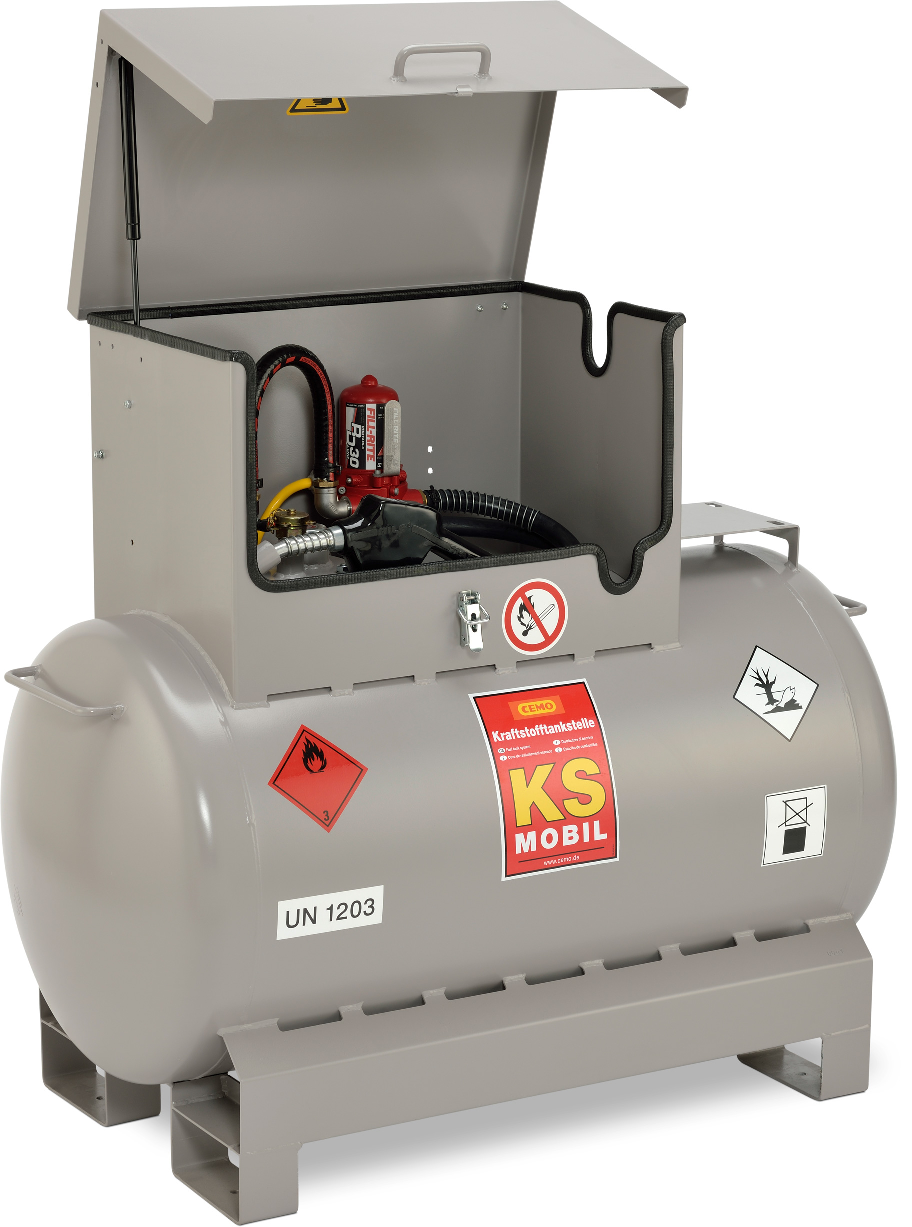 10995_01_KS-Mobil-300-L-mit-Elektropumpe-ATEX-Automatik-Zapfpistole Benzintankanlage KS-Mobil 300 Liter mit Elektropumpe