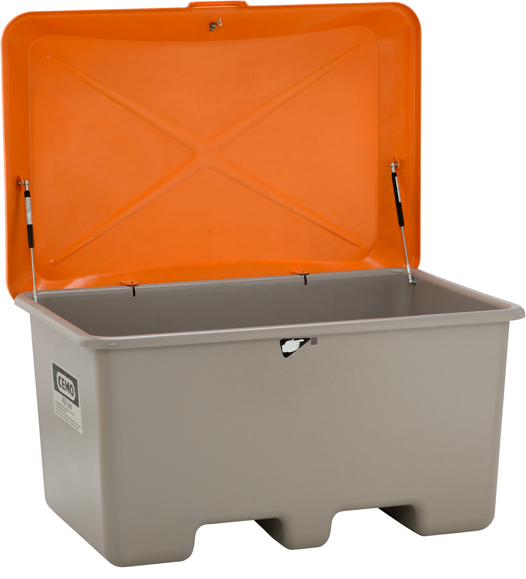 Allzweckbox aus GFK mit Deckel und integrierten Staplertaschen – 200 und 400 Liter
