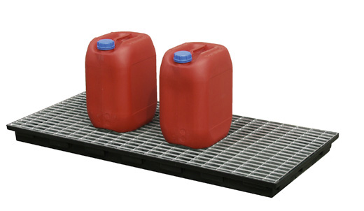 PE-Auffangwanne_40l_mitRost PE-Auffangwanne 40 Liter mit Stahlgitterrost