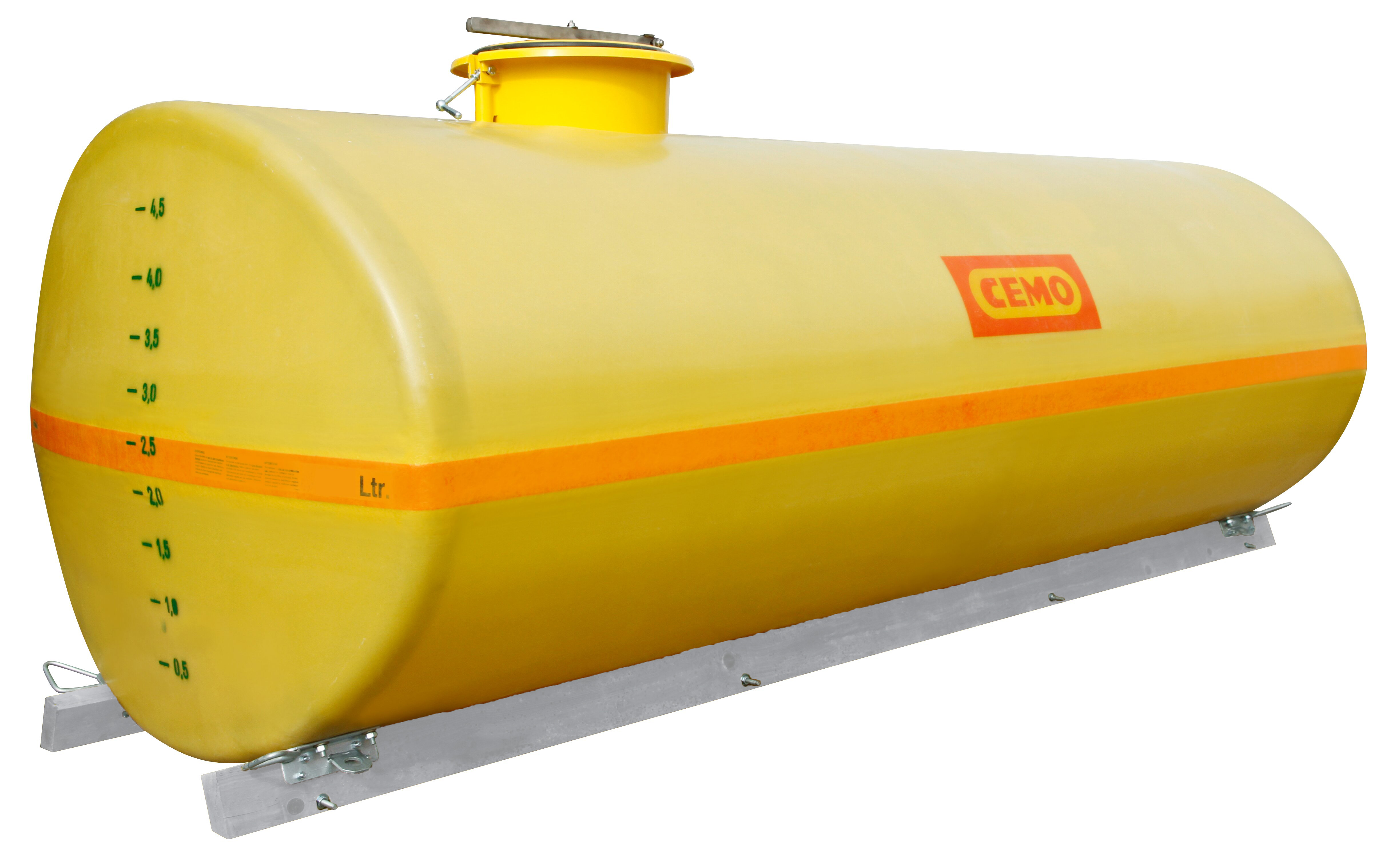 Lagertank, Kunststofftank, zylindrisch, gelb, Füllstandsanzeige