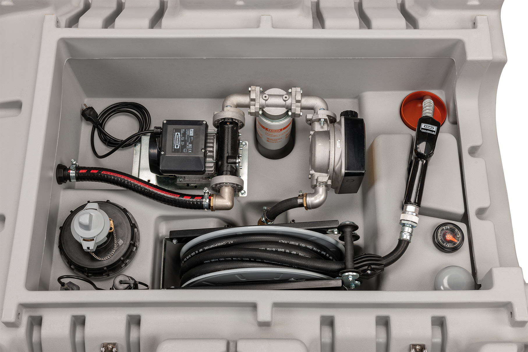 11630_CUBE_Innenansicht Cemo Dieseltankanlage CUBE 980 Liter stationär – Premium Indoor 11630 Innenansicht