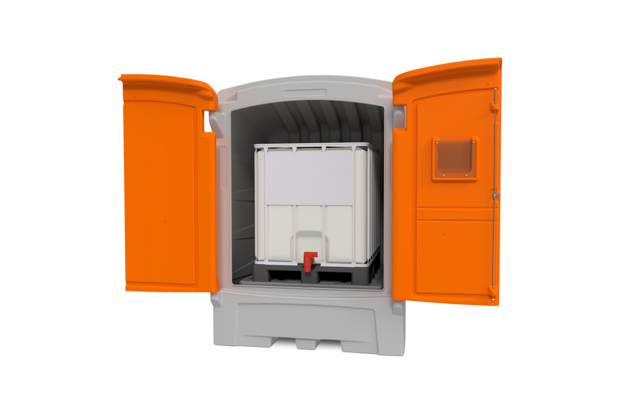 11551_02_Gefahrstoffdepot_1100L_IBC_2021-02 PE-Gefahrstoffdepot 1100/1 für ein IBC (IBC-Tank nicht im Lieferumfang)