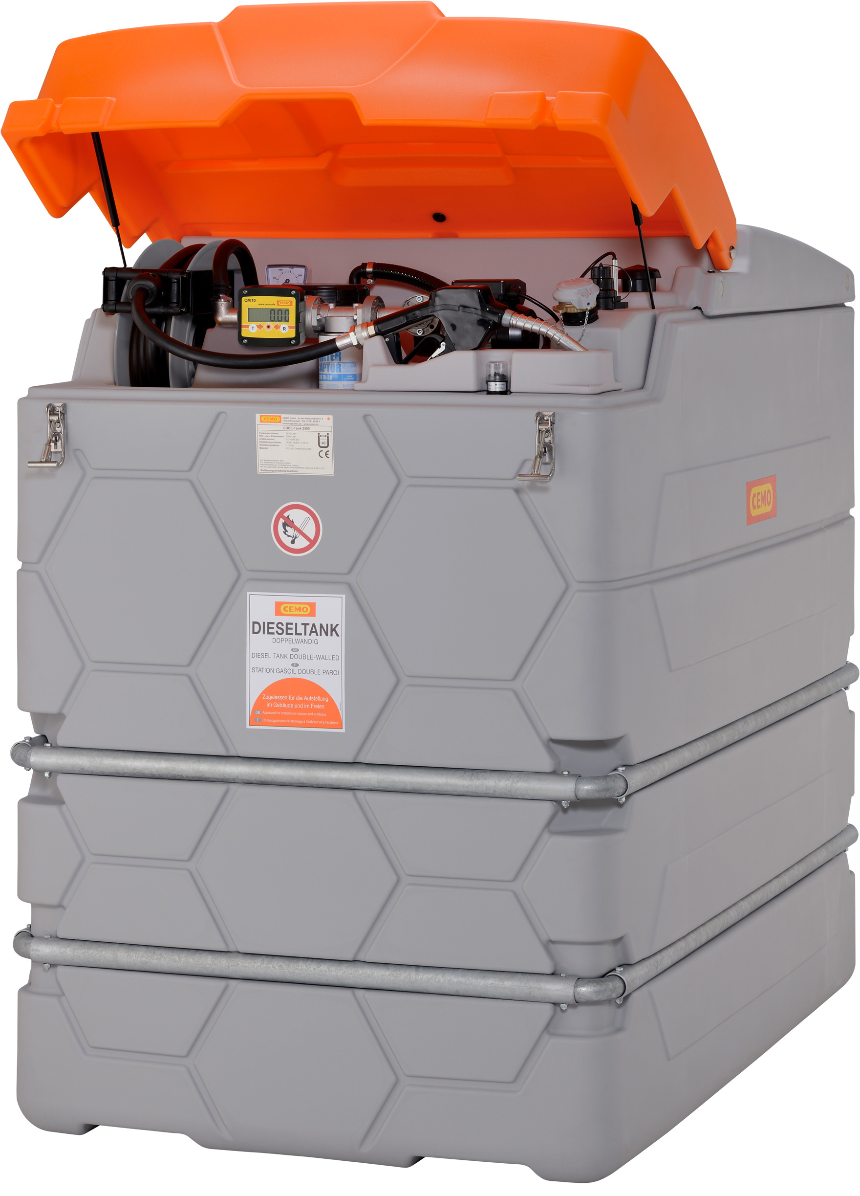 CUBE-Dieseltank-Zaehler-CMO10_10736 Outdoor Premium Plus CUBE-Dieseltank 2500 Liter mit Tankdatenverwaltungssystem CMO10