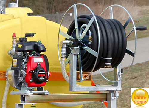 BWS-130_GFK-Fass-7740-proforma Aufbaupumpe und Schlauchaspel (Lieferung ohne Schlauch) als vormontierte Einheit