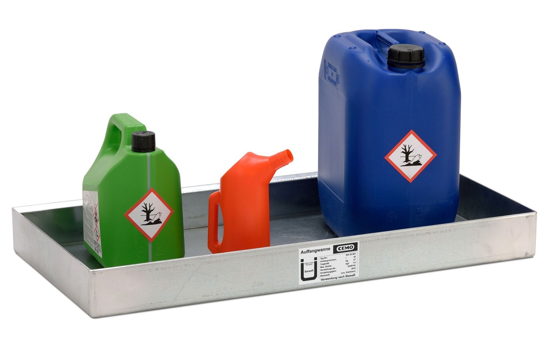 Kleingebindewanne aus Stahl R30 Flasche