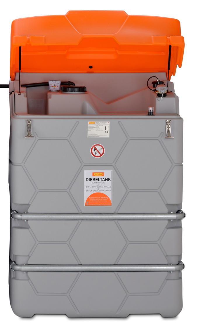 CUBE-Dieseltankanlage-frontal-Erweiterung Erweiterungseinheit für Diesel-Tank mit Klappdeckel
