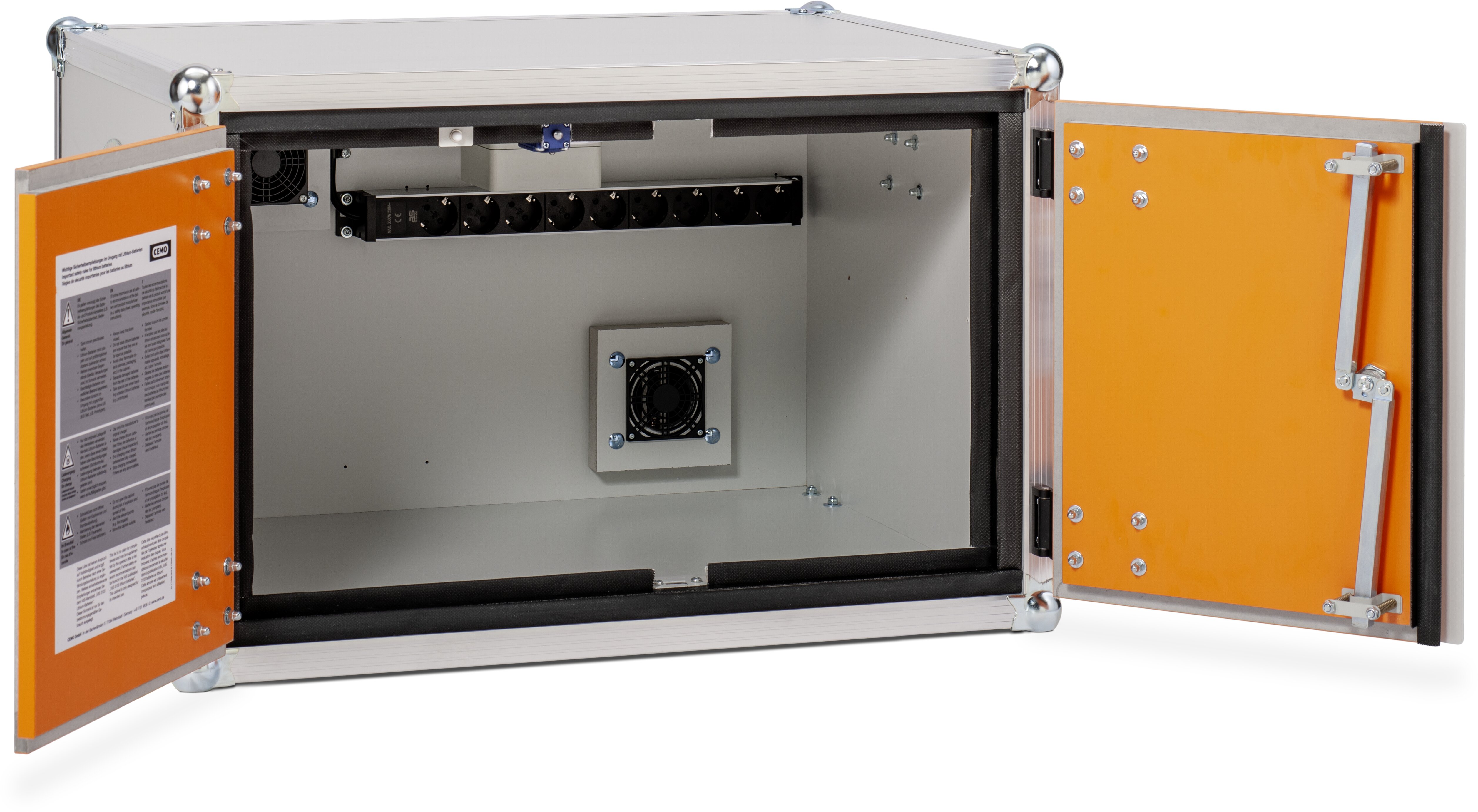 Akku-Ladeschrank 8/5 mit 9fach Steckerleiste ohne Füssen Akku-Ladeschrank 8/5 mit 9fach Steckerleiste ohne Füssen