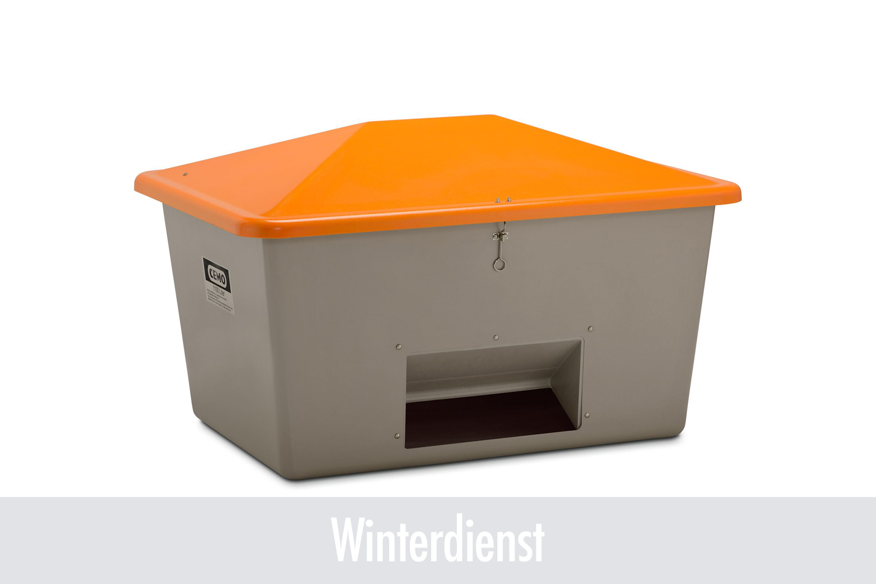 Aufbewahrungsbox, Kasten, Kunststoff, orange Deckel, Lagerbox