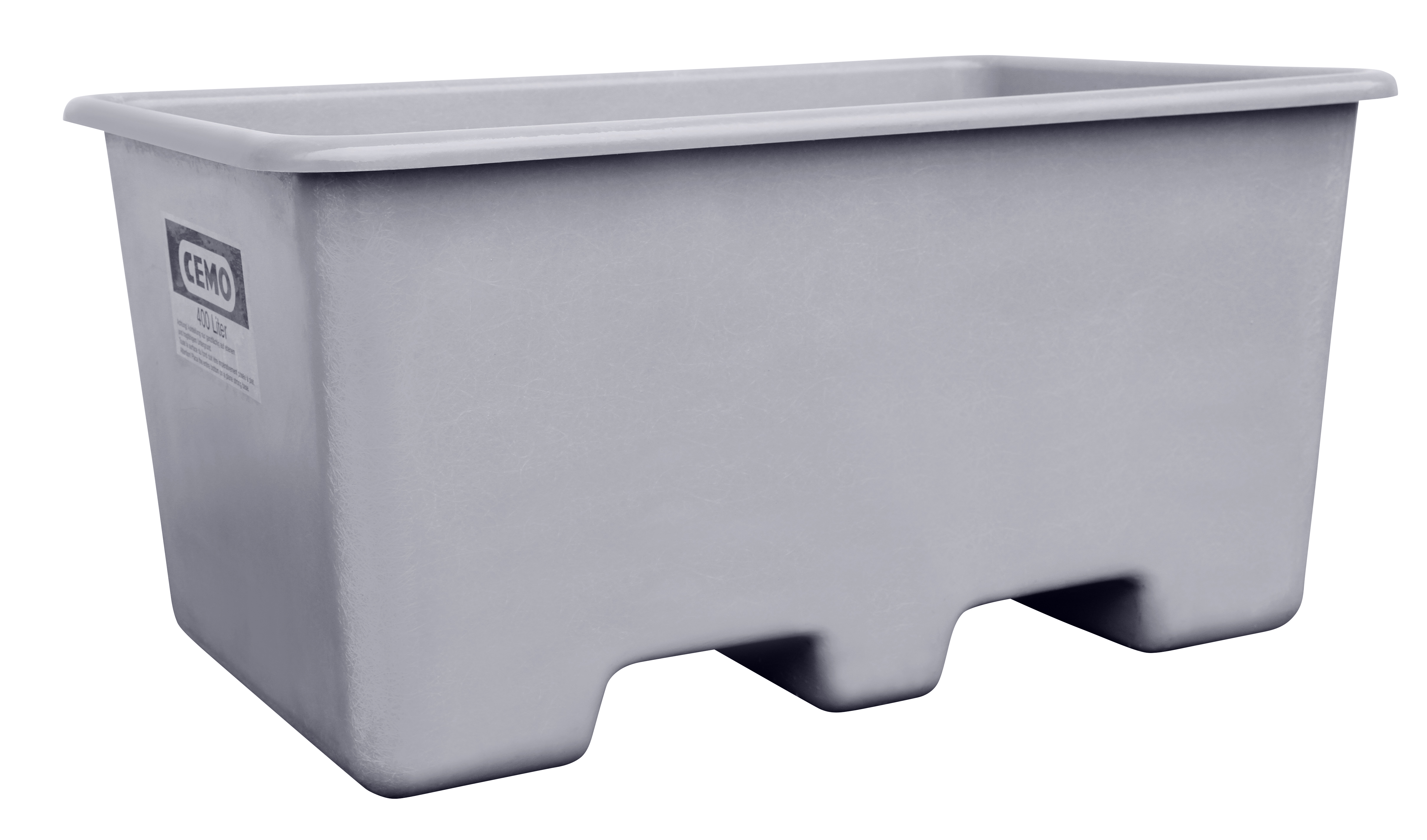 Rechteckbehälter GFK unterfahrbar 400 Liter, Farbe grau Rechteckbehälter GFK unterfahrbar 400 Liter, Farbe grau