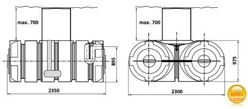 Flachspeicher für Wasser 3500 Liter