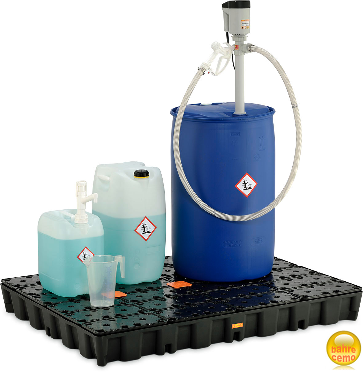 PE-Auffangwanne-HD_Anwendung_10713 Anwendungsbeispiel Fasspumpenset ECO-1 für AdBlue mit Handzapfventil