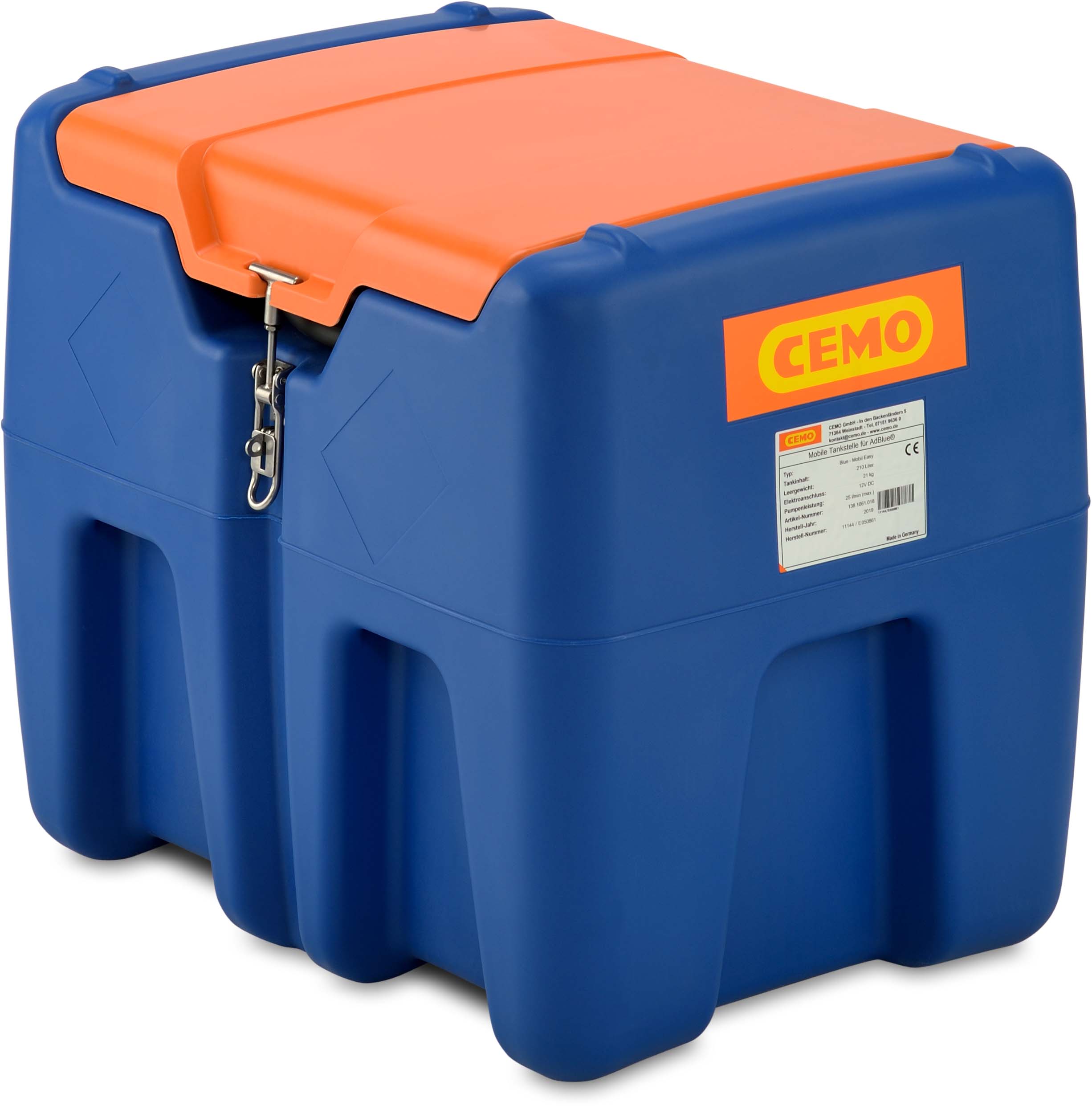 11144_02_Blue-Mobil-Easy-210-L-CENTRI-SP30-mit-Klappdeckel-zu Blue-Mobil Easy mit 210 Liter und 18-V-Elektropumpe und CAS-Akku-System ohne Akku und Ladegerät