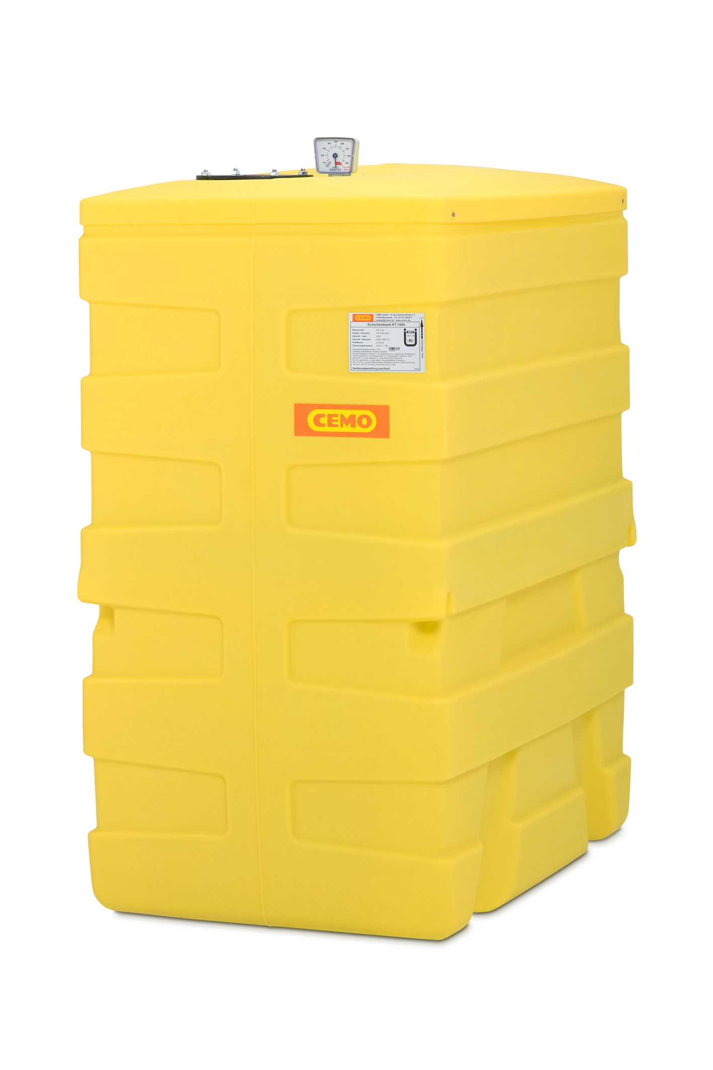 11243_DKT-1000_2020-02 Cemo DKT-Tank 1000 Liter aus GFK mit integrierter PE-Auffangwanne