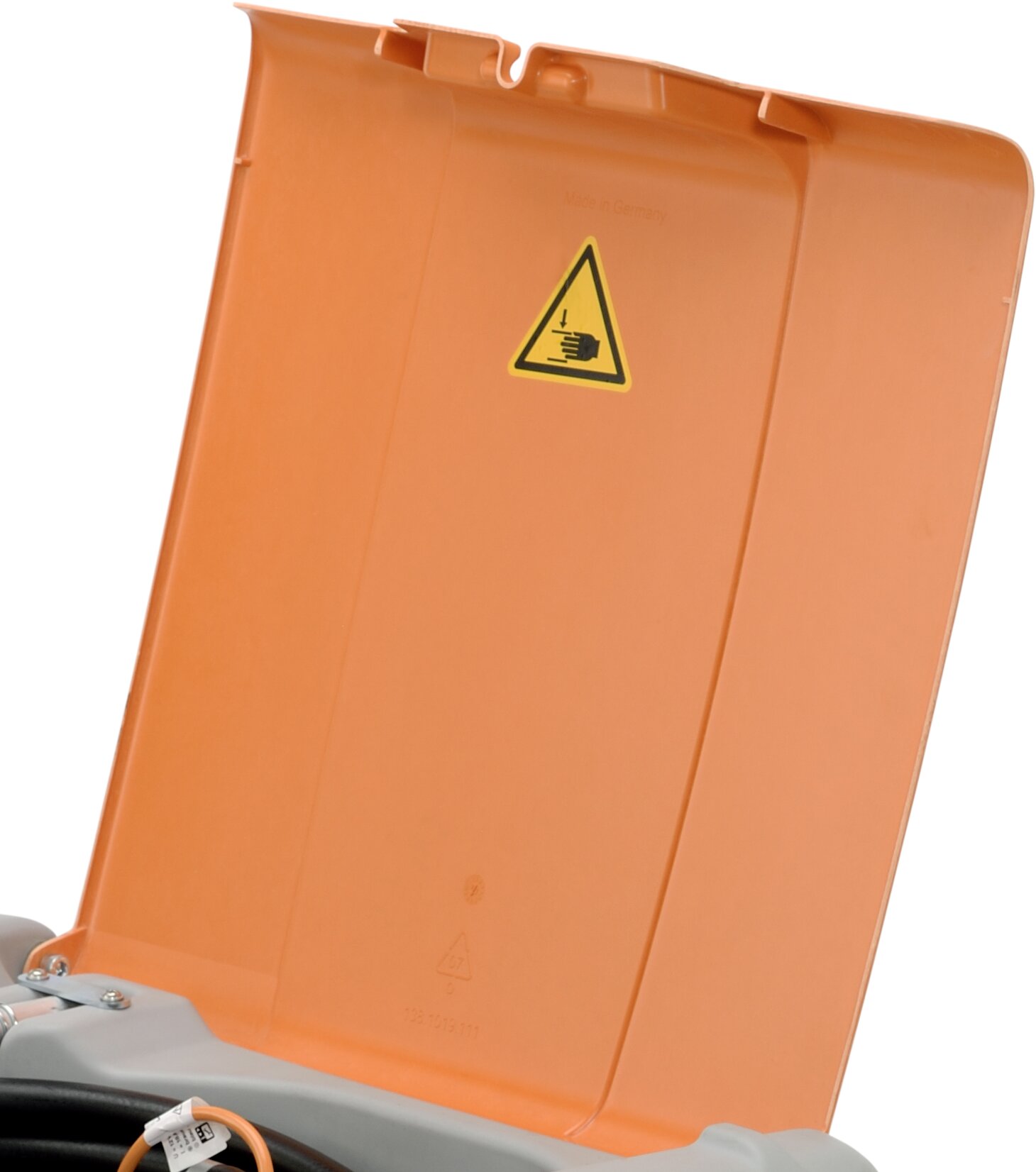 Klappdeckel für DT-Mobil Easy 210 Liter, Auto, Transport, Fahrzeug, orange, Deckel, Sicherheitswarnung, Abdeckhaube, Schutzdeckel
