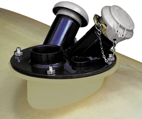 1451-domdeckel Beispiel Domdeckel montiert auf Tank, Wasser