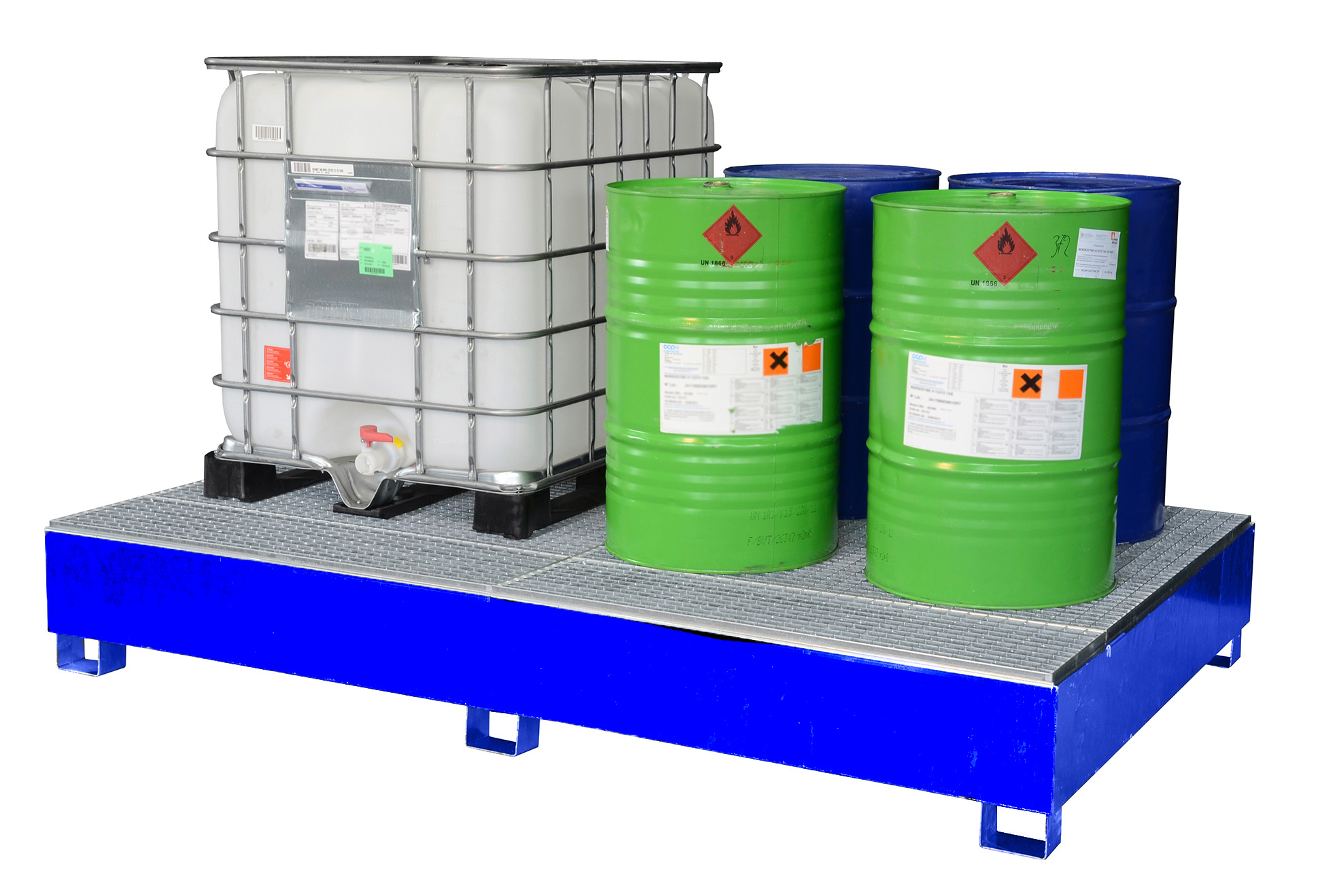 IBC-Auffangwanne aus Stahl GS2a mit Abfüllfläche, lackiert IBC-Auffangwanne aus Stahl GS2a mit Abfüllfläche, lackiert
