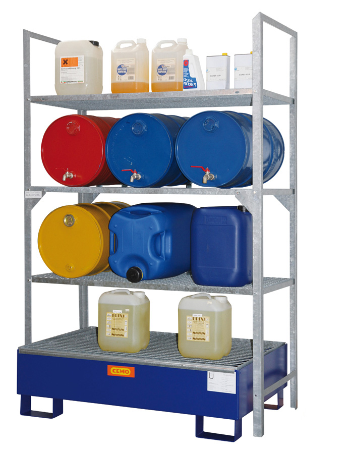 Fassregal_Typ540_mit-Stahl-Auffangwanne_1025353df298376cb0 Beispiel Fassregal Typ 540 mit Stahlauffanfwanne SW2 als Erweiterungseinheit