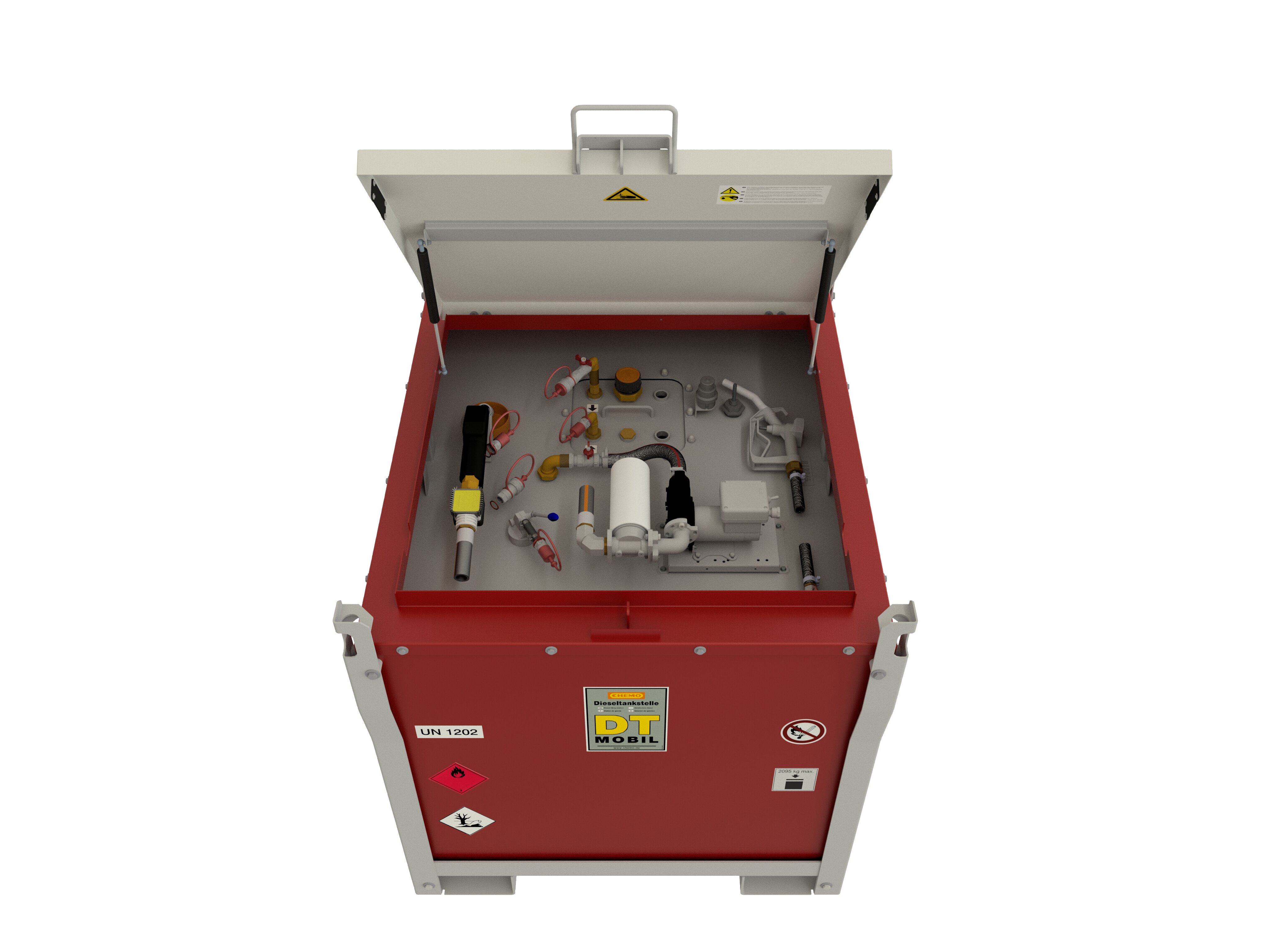 Gasmastertank, Gasgenerator, Gas storage, Industrieschrank, Warnhinweise