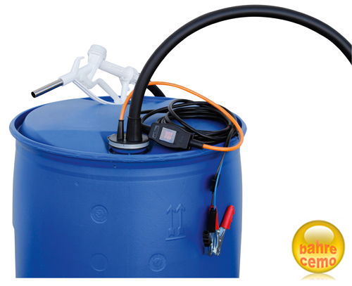 Beispiel auf Fass montiert: Elektropumpe CENTRI SP30 Universal für AdBlue® und Diesel