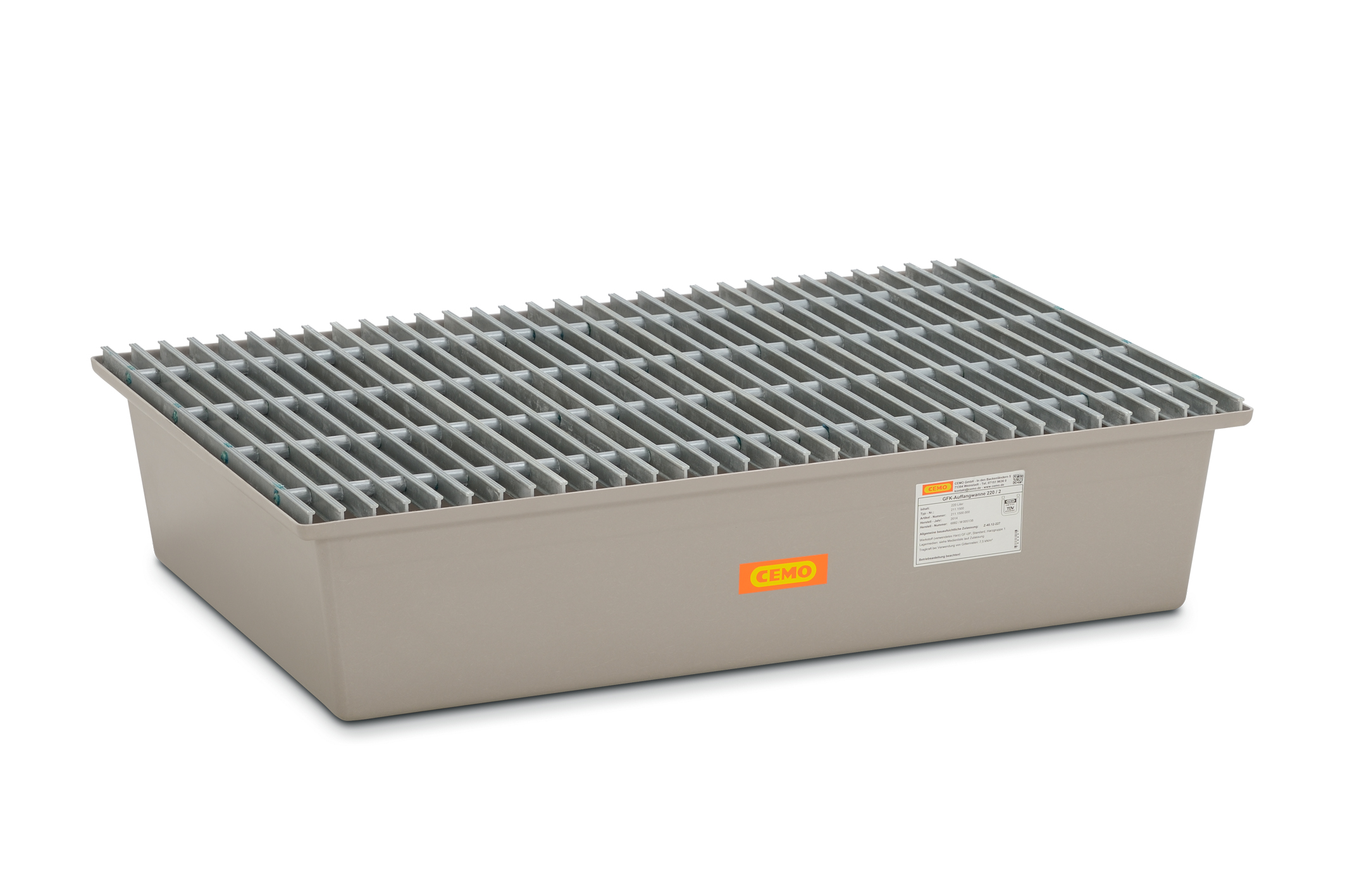 GFK Auffangwanne 220-2 mit GFK Gitterrost