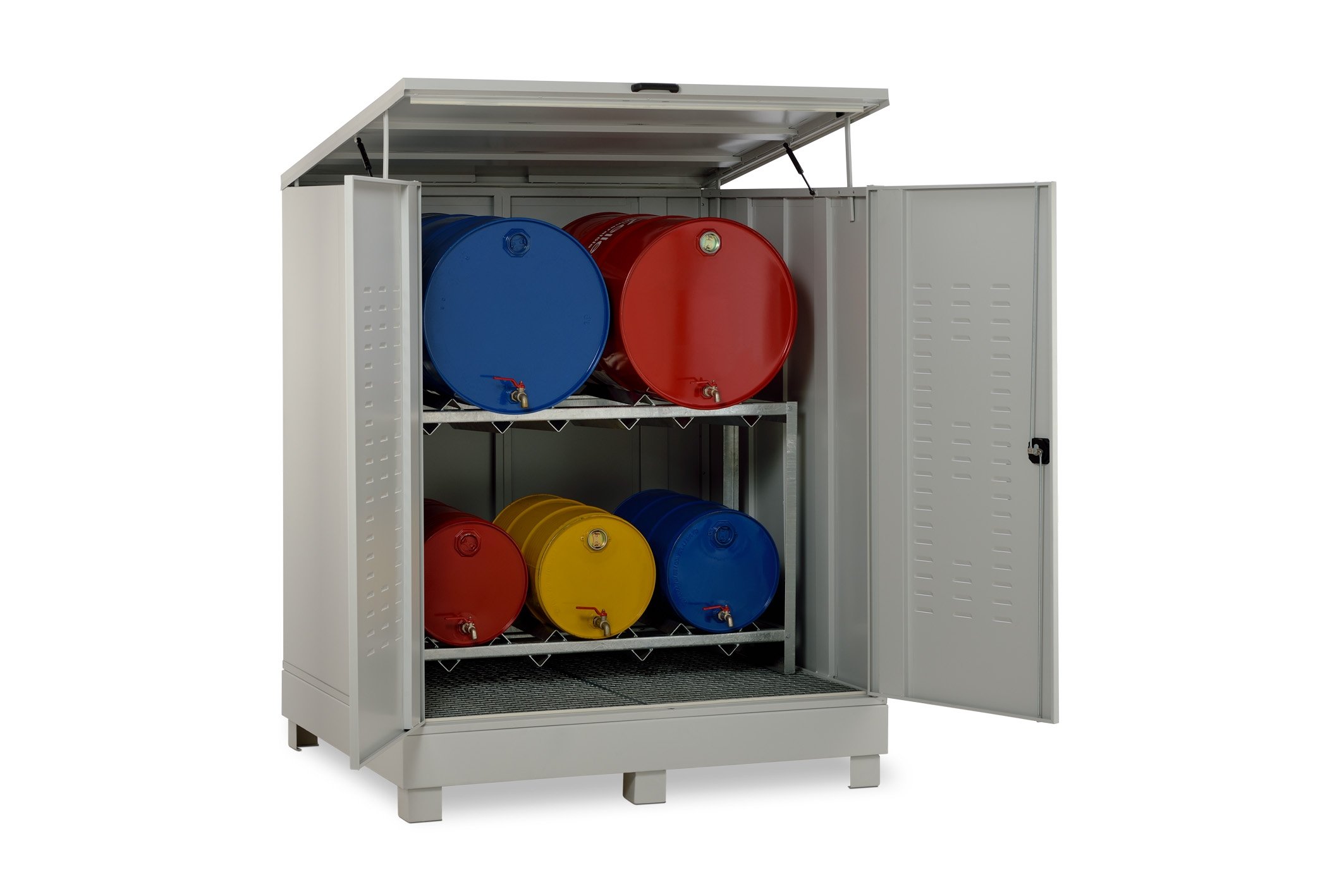 Gefahrstoffdepot aus Stahl 400 für Fässer