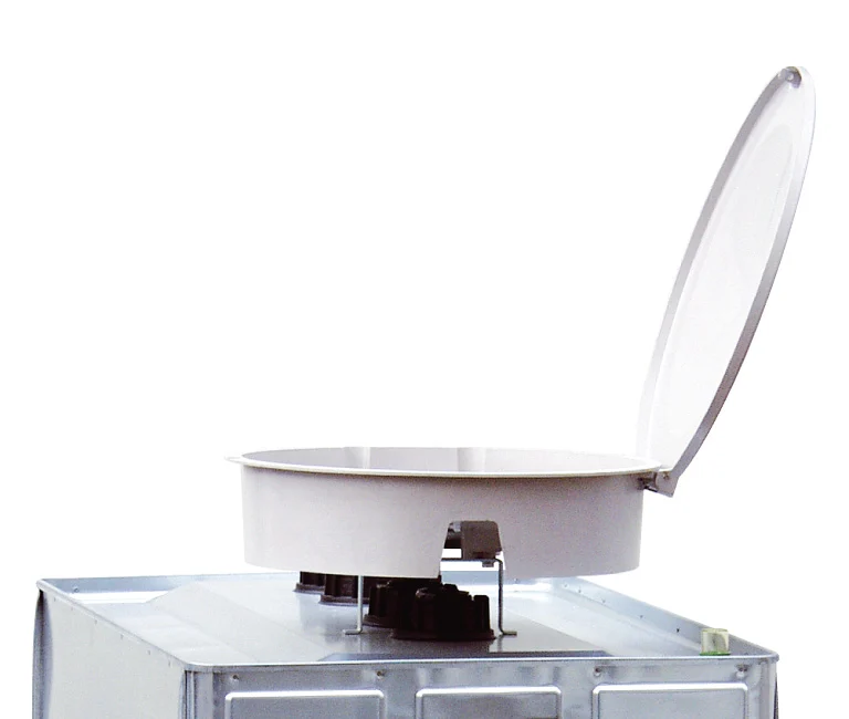 GFK-Einfüllschale mit verschließbarem Deckel GFK-Einfüllschale mit verschließbarem Deckel