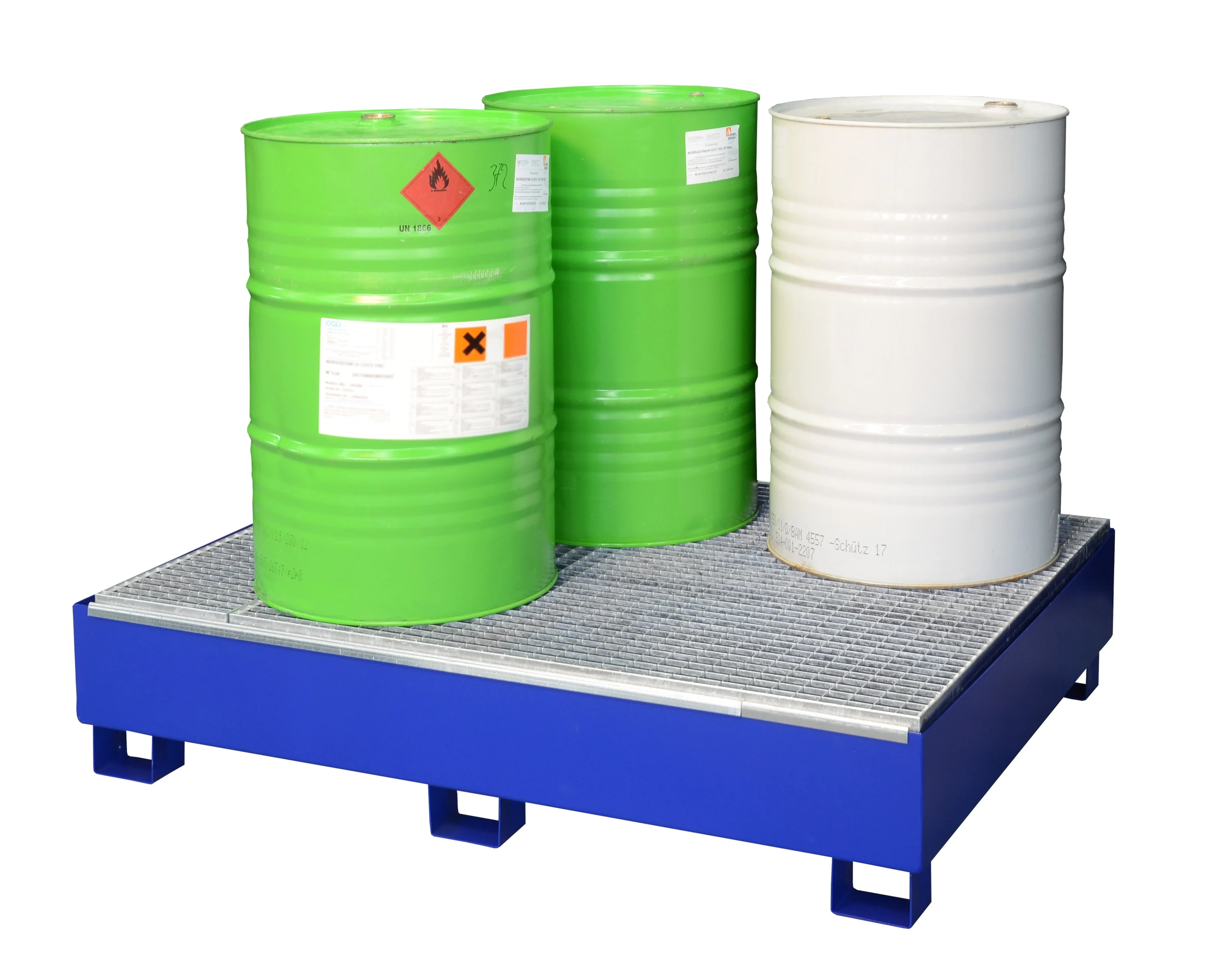 Auffangwanne Stahl mit Gitterrost Typ SW, lackiert