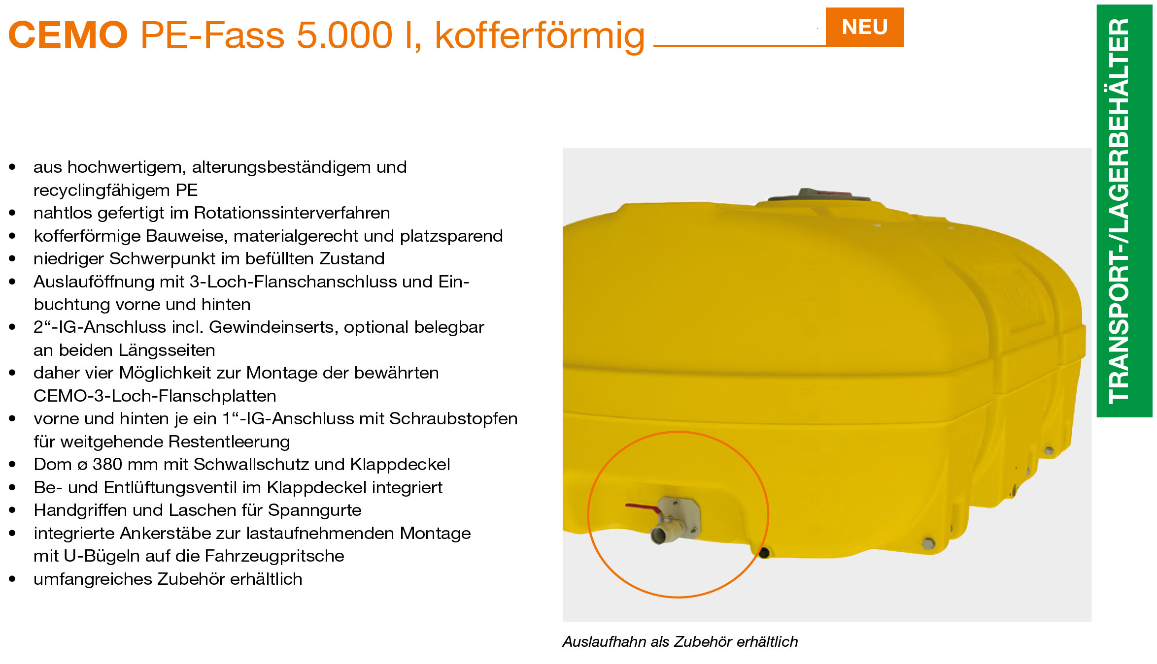 Neu PEFass mit 5000 Liter Volumen Neu PEFass mit 5000 Liter Volumen