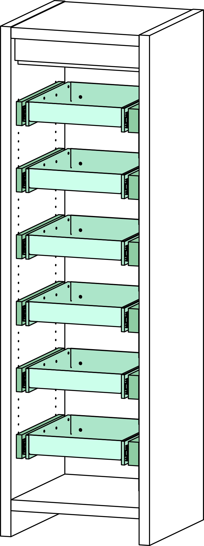 Sicherheitschrank F-SAFE FWF 90 – Typ 6/20 mit 6 Vollauszügen