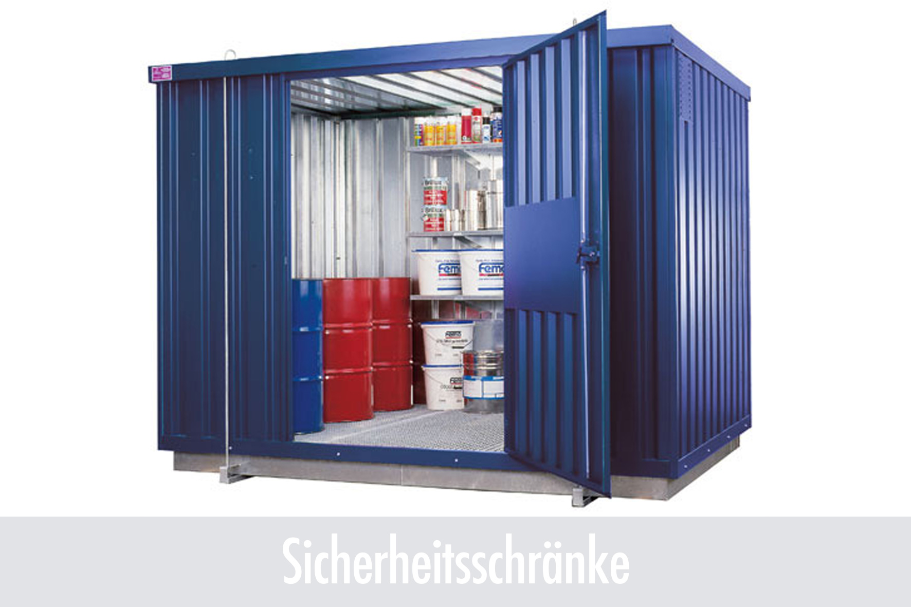 Versandbehälter, Lagerschrank, Stahlschrank, Gassamtank, Sicherheitsschrank, container, storage shed, steel container, tool shed, storage cabinet