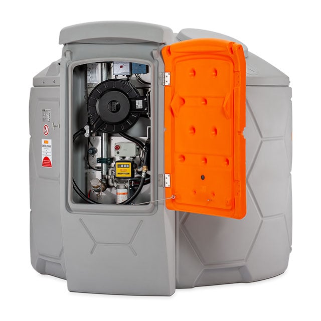 Kraftstoff, Gas Tank, Industrietank, Gaskabinet, orangefarbene Tür